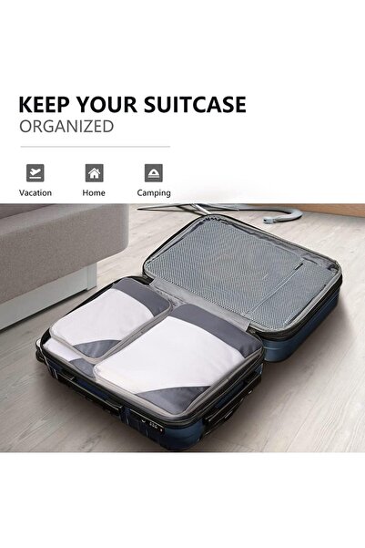 COOYA 6Pcs Compression Packing Cubes Bags, with Mesh top,for Weekender Sports Gym Vacation