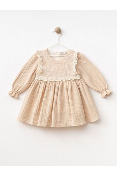 Cherrys Bebek Star Lace Muslin Dress
