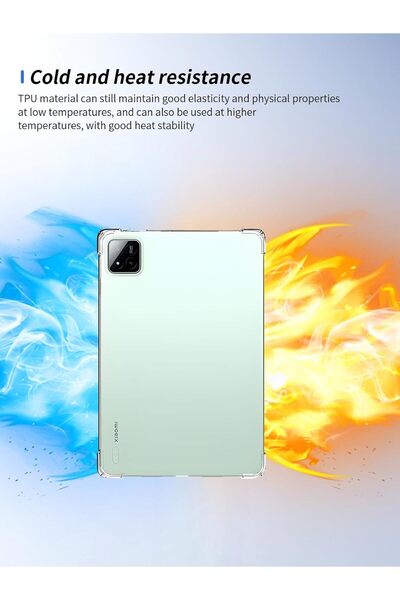 TEKNETSTORE Xiaomi Pad 7 Pro Case Transparent Silicone Crystal Clear Shock Absorbing Back Cover with Corner Protection