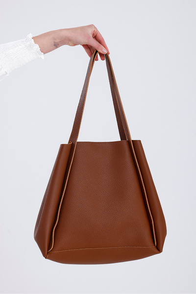 Miales Taba Yavru Çanta Detaylı Içi Süet Kaplı Kadın El Ve Omuz Çantası