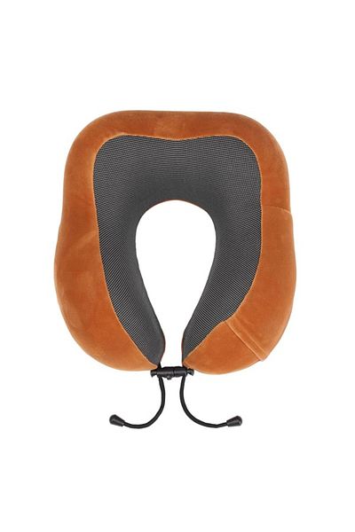 Depox Travel Neck Pillow, For Airplane And Car, Memory Foam, 25x30 Cm, Brown
