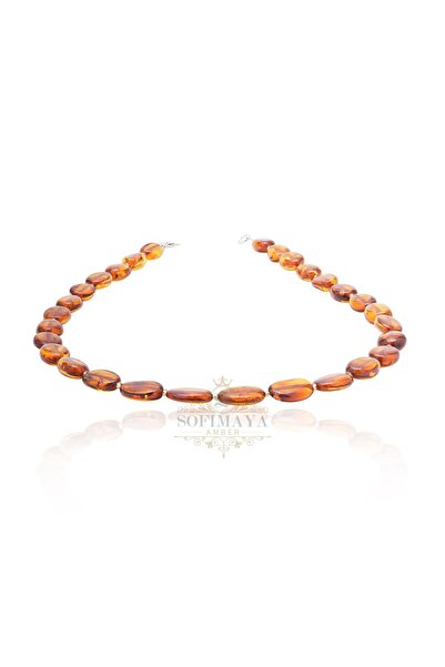 Doğal Sertifikalı Kehribar Kolye - Oval Kesim Kehribar