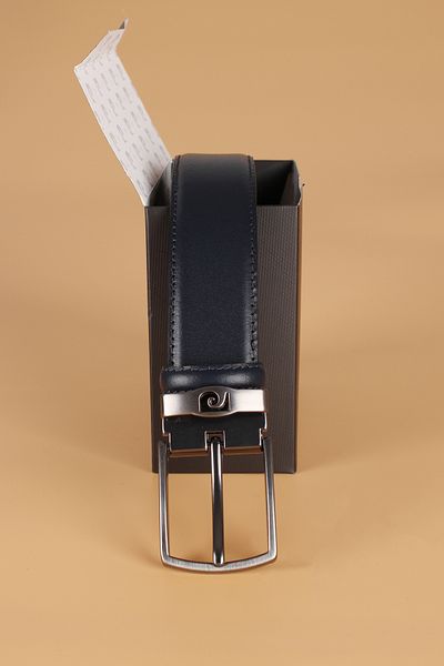 Pierre Cardin Anl.Sz Genuine Leather Men's Belt (110 cm 115 cm 120 cm 125 cm 130 cm) Dark Blue
