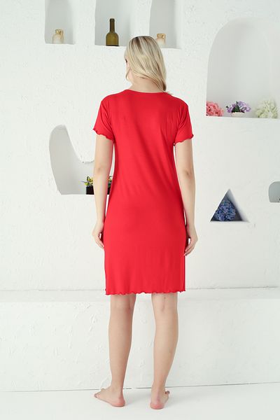 ERDENİZ TEKSTİL Women's Short Sleeve Cotton Nightdress / Plus Size