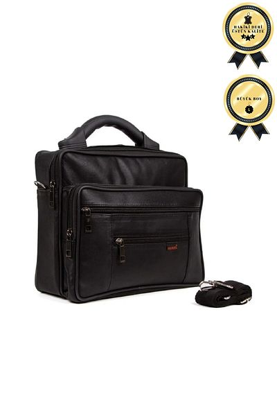 Newish Polo Cerff Leather Clup Genuine Leather Men's Shoulder Bag Horizontal 27x22 Cm