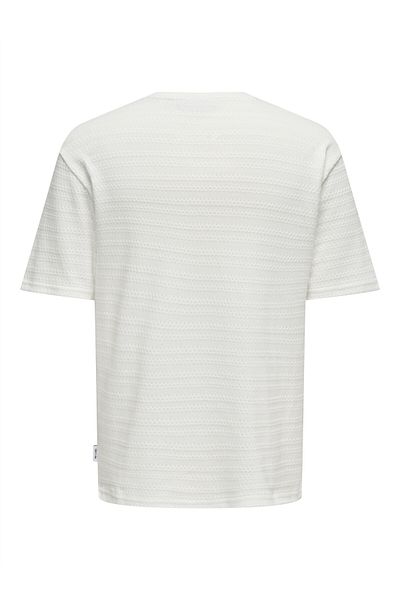 Only & Sons Ανδρικό λευκό μπλουζάκι ONSGIVO REG 12 SS CREW KNIT NOOS - 22031761