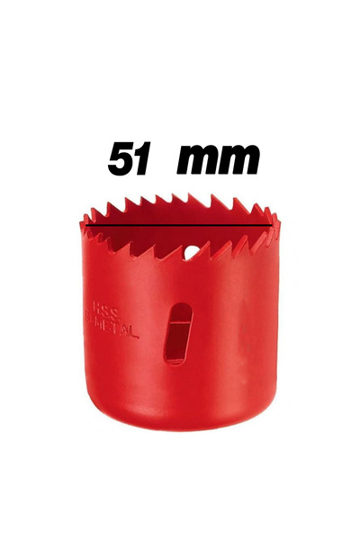 Badem10 Bi Metal Panç 51 mm Delik Açma Alçıpan Ahşap Pvc Delme Testeresi Adaptörsüz 1 Adet