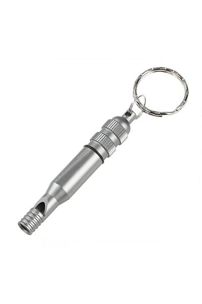 Depox Pachet două fluiere metalice de urgență, breloc, 7,6 cm