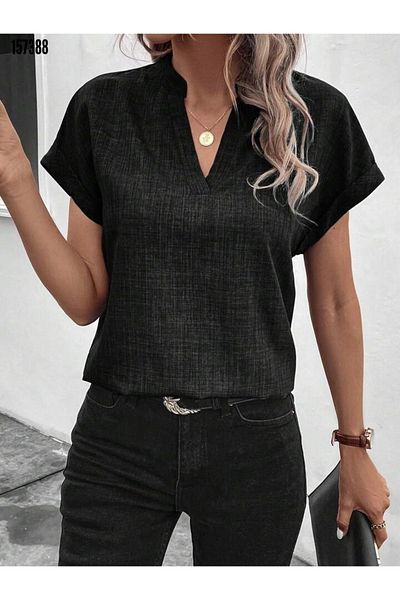 Kokosh moda Γυναικεία κοντομάνικη μπλούζα Judge Collar Sofia