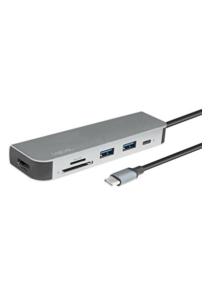 LogiLink UA0343 Dock universal de tip C, 2x USB 3.0, HDMI, SD/MicroSD, 60W PD