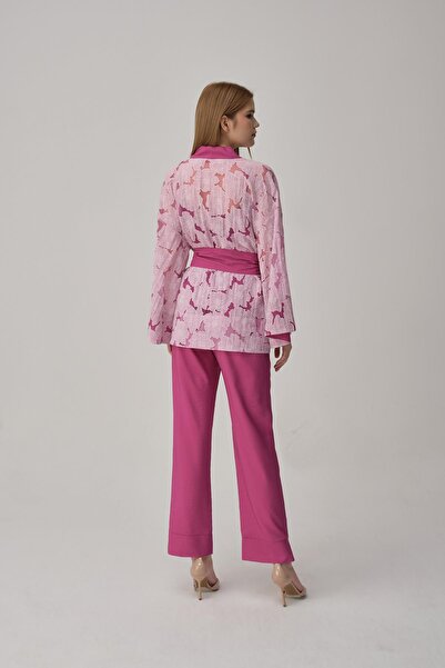 Pierre Cardin Vegan Ipek Kimonolu Kadın Pijama Takımı - Lx.25231 Violet