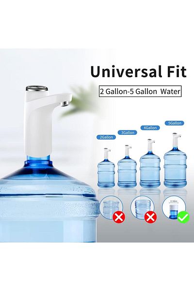 AWH USB Electric Water Bottle Pump for 5 Gallon, Portable & Automatic Assorted Colors