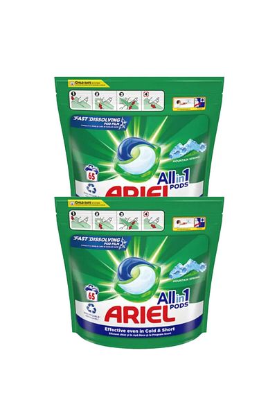 Ariel Capace de detergent de rufe automate Mountain Spring 65 buc X 2