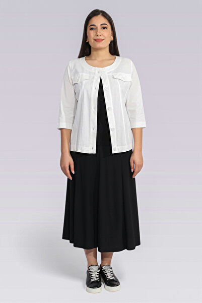 TOLGA SARAÇOĞLU 50276 ЕКРУ ТРУВАКАР КОЛ БЕЗ ПІДКЛАДКИ БАВОВНЯНИЙ ПАЛЬТО