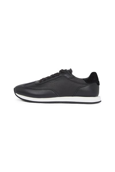Calvin Klein Men Black Low Top Lace Up Tmbl Sneakers