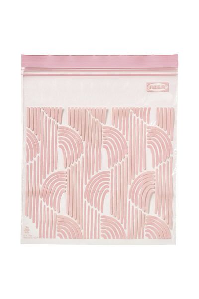 IKEA ISTAD Resealable bag, patterned/pale pink, 2.5 l