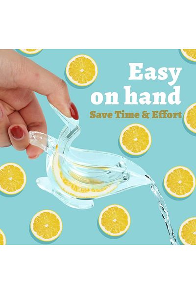COOYA Manual Acrylic Lemon Slice Squeezer, Portable Transparent Fruit Juicer, Elegance Bird Shape
