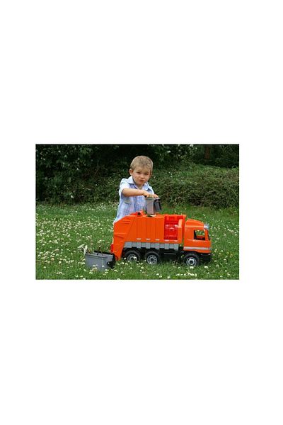 LENA Mercedes Old Gigant garbage truck car, Lena, orange, 75 cm, plastic