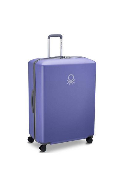 United Colors of Benetton UCB Hardside 82cm Expandable 4 Double Wheel Check-In Luggage Trolley Purple