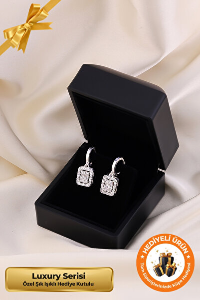 Lucente Jewellery Işıklı Hediye Kutulu Baget Taşlı 925 Ayar Gümüş Kaplama Sev...