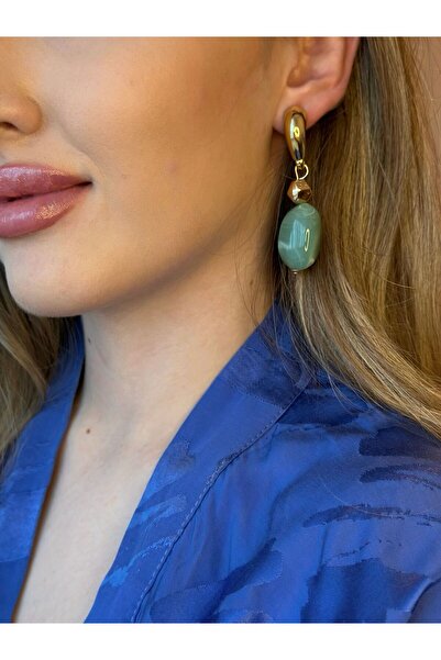 Butik ÇELİK KUVARS RENKLİ TAŞ KÜPE