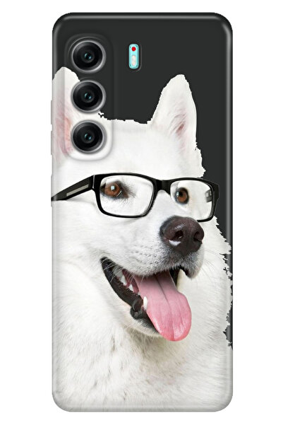 TECNO Camon 40 Kılıf Dekoratif Silikon Baskılı A58 Kapak Prof Dog