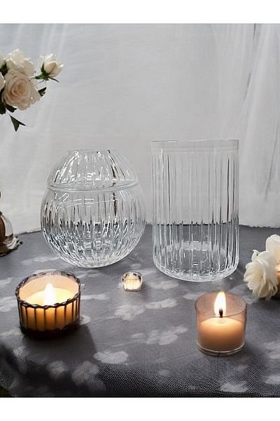 AYZ HOME Glass Napkin Holder and Dump - Cut Crystal