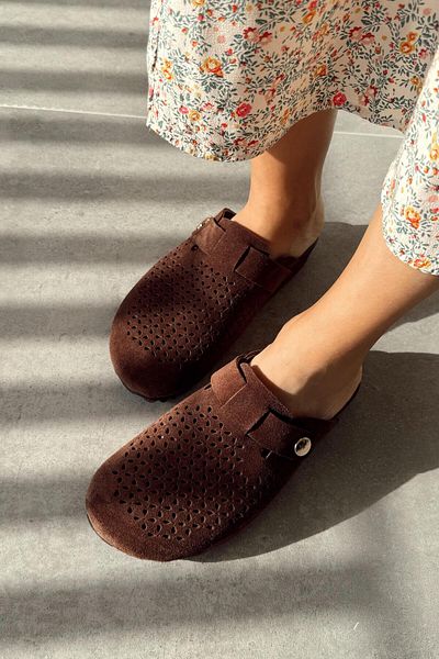 nope21shoess Παντόφλες Merlot Brown από γνήσιο δέρμα