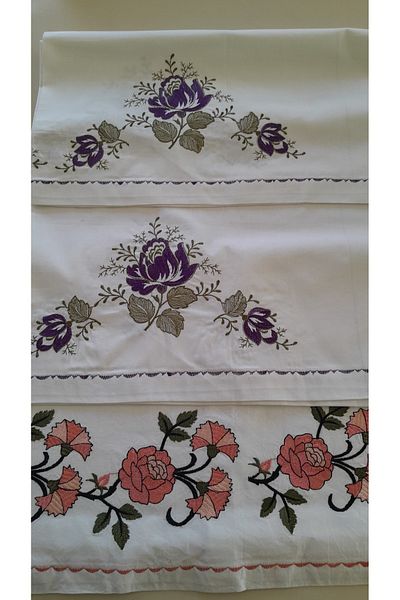 Papatyam Machine Work Double and Single Sided Pillows and Lace Dowry Box 1Pcs