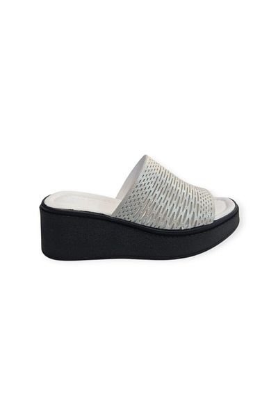 KUUM LONDON K 1471130   Papuci de damă aurita cu talpă înaltă alb
