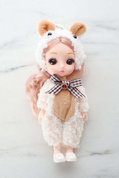 Xozza Soft Plush Baby Keychain with Pompom Ears