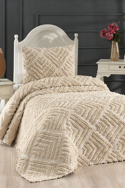 Çeyiz Diyarı Beige Single Pike Set, Pine 2 Pieces and Dowry Land
