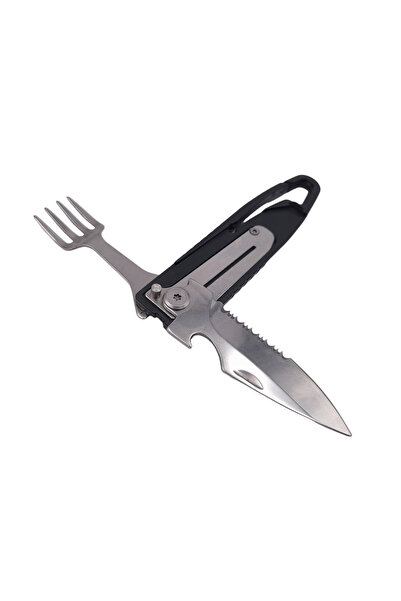 Depox Sada príborov IdeallStore na kempovanie a turistiku, nôž a vidlička, vreckový typ, 16 cm