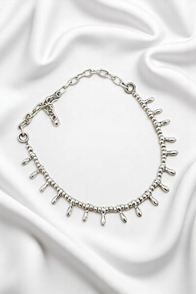 PETEK AKSESUAR Bohem Etnik Gümüş Kaplama Halhal Damla