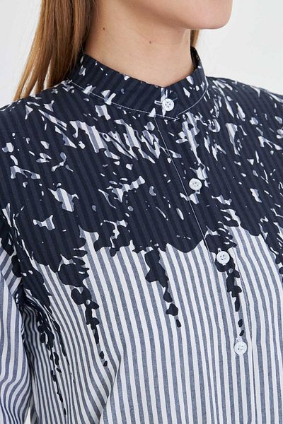 armonika Women's Smoked Judge Collar Patterned Shirt Arm-25Y 001013