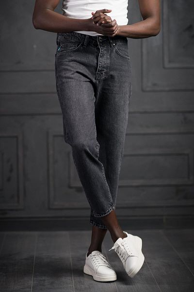 FBI Βαμβακερό Stone Wash Boyfriend (MOM JEAN) Τζιν