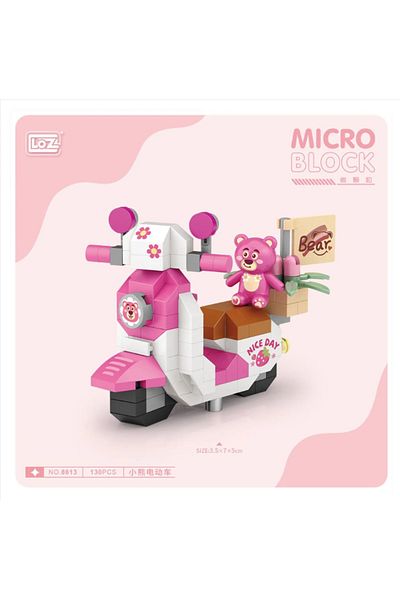 Loz 130 Pieces Micro Blocks Pink Motorcycle Age 10+