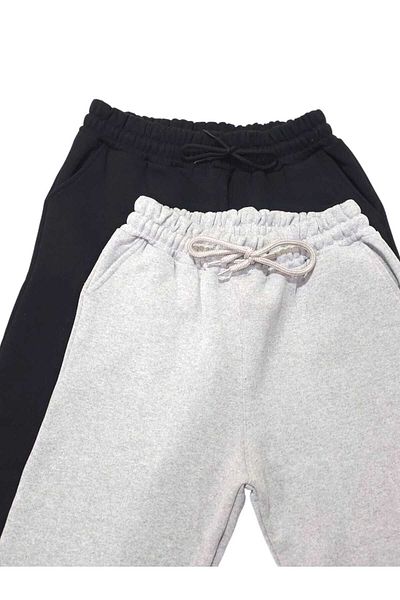 alpike 2-Li Jogger Sweatpants - Black & Gray, High Waist Sportswear