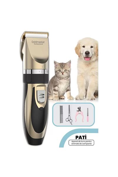 GOLDMASTER Goldmaster PATI GM-8182 Pet Clipper for Dogs and Cats, Ceramic Blades (Black/Gold)