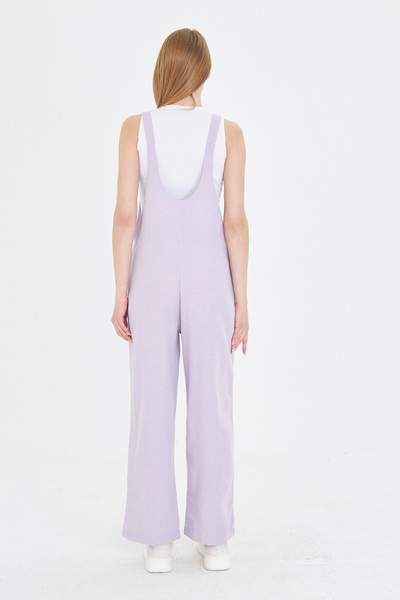 armonika Women's Lilac Pocket Wide Leg Gardener Overalls Arm-25Y 001043