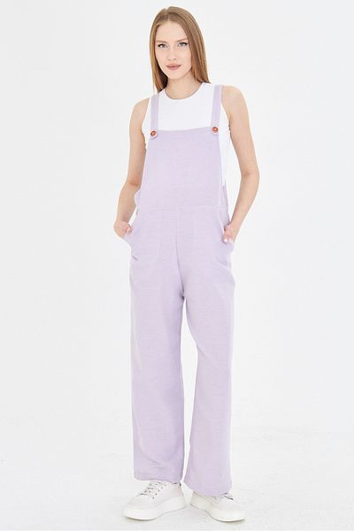armonika Women's Lilac Pocket Wide Leg Gardener Overalls Arm-25Y 001043