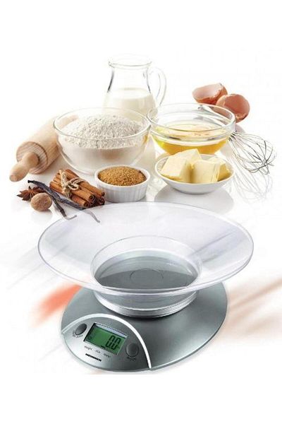 Heinner Cantar de bucatarie cu bol Heinner HKS-5SL, Display LCD, 5 kg (Inox)