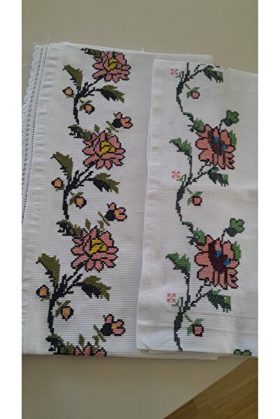 Papatyam El Örgüsü 1 Adet Etek(200x100) 1 Adet(50x100)Çift Taraflı Yastık/Eta...