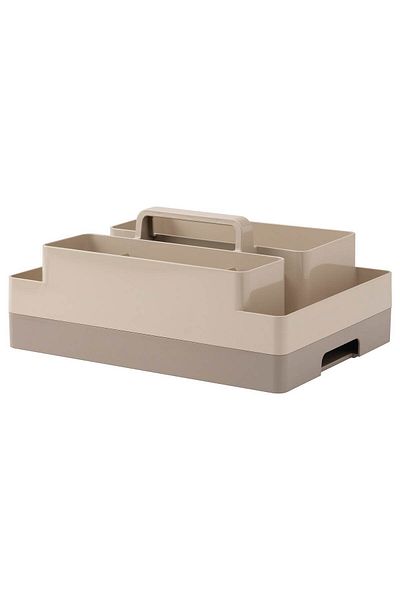 IKEA KUGGIS Desk organiser set, 2 pieces, grey-beige/dark grey-beige, 26 x 35 x 16 cm