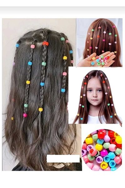 SEVRU Hair Bead Colorful Clip-On 30 Pcs Women's Hair Accessory Hairpin Set Braided Hair Earring