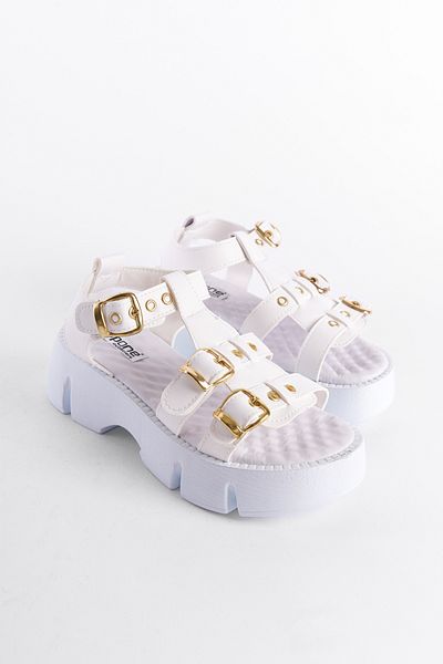 Capone Outfitters Damskie sandały Cherry Thick Soled z paskiem na kostce i komfortową podeszwą