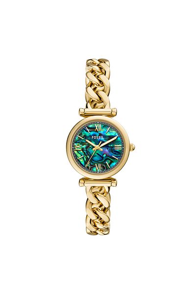 Fossil Carlie Damenuhr Aus Gold Und Schwarzen Perlen Es5416