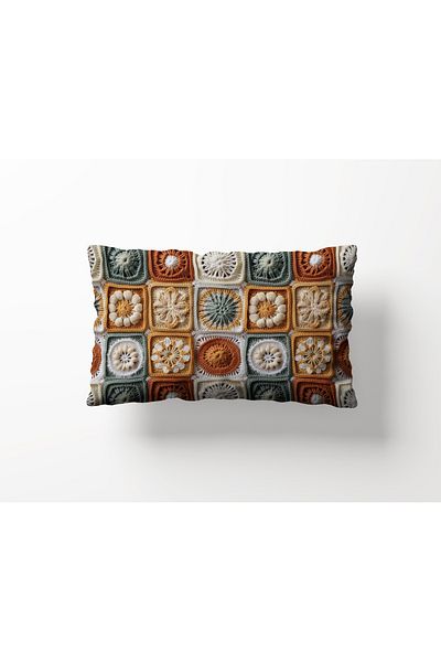 Filamente A Pair of Sided Digital Printing Throw Pillow Cover with Numbers and Knitted Motif