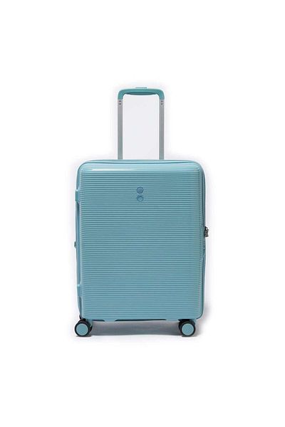 Echolac Forza 55cm 4 Double Wheel Hardcase Expandable Cabin Luggage Trolley Coastal Blue
