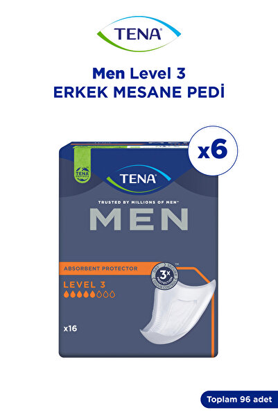 TENA Men Emici Koruma Level 3 | Erkek Mesane Pedi 96 Adet